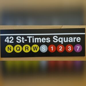 42nd Street TIMES SQUARE Wall Sign & Ruler ~ NYC MTA Subway Souvenir!